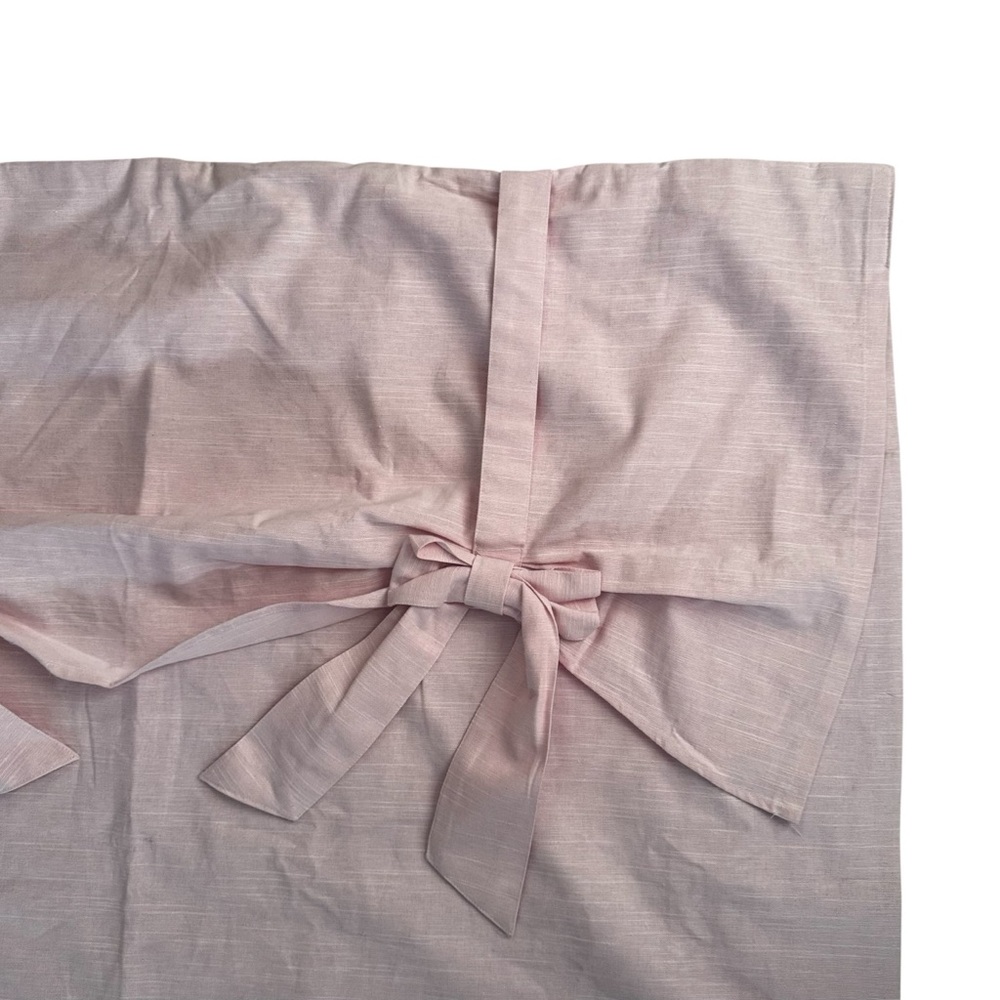 Pottery Barn Evelyn Linen-Blend Bow Valance Blackout Panel Curtains 44"Wx63"L - Picture 5 of 11